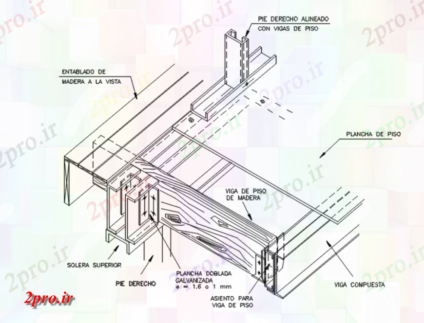 دانلود نقشه طراحی جزئیات ساختار  از metlacon پروفیل  (کد115159)