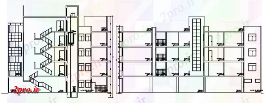 دانلود نقشه ساختمان اداری - تجاری - صنعتی از ساختمان اداری 20 در 27 متر (کد115176)