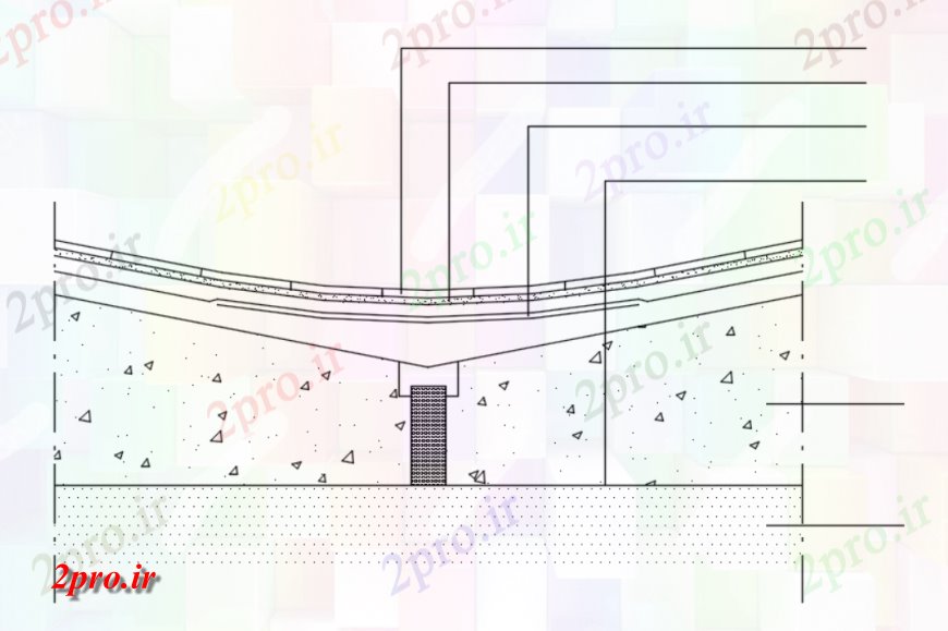 دانلود نقشه طراحی جزئیات ساختار طراحی از پوشش مسطح جزئیات  (کد115194)