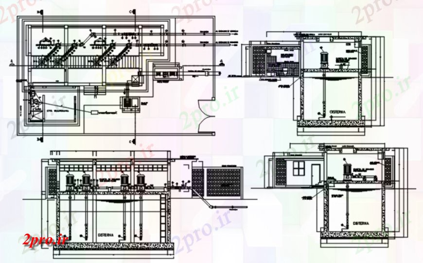 دانلود نقشه جزئیات لوله کشی  شبکه فاضلاب عمومی  سیستم اتوکد (کد115196)