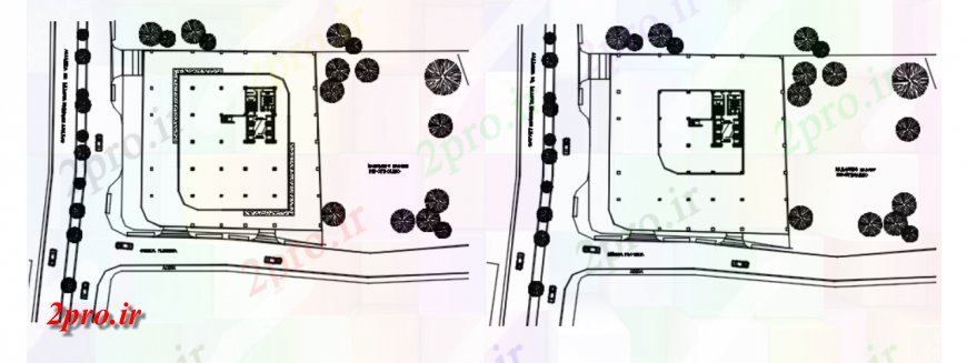 دانلود نقشه ساختمان اداری - تجاری - صنعتی از جزئیات مرکز دفتر 50 در 54 متر (کد115228)