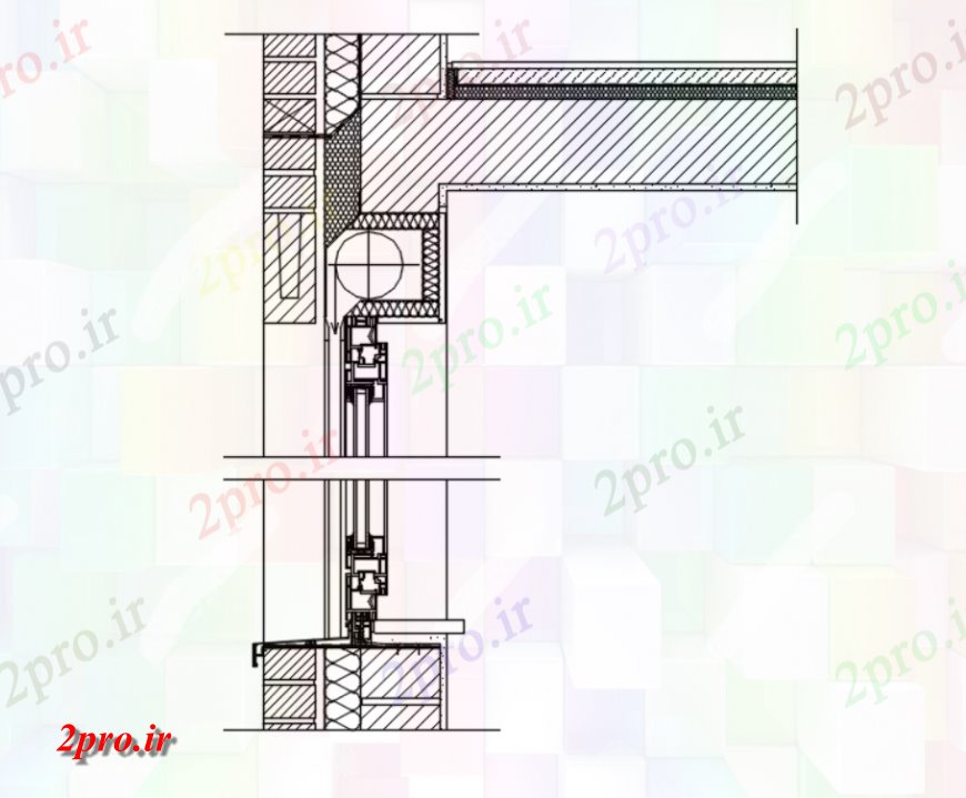 دانلود نقشه طراحی جزئیات ساختار  از پنجره پیمایش جزئیات کور (کد115249)