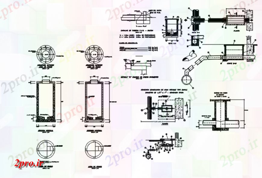 دانلود نقشه طراحی جزئیات ساختار  آب آشامیدنی پروژه انتگرال و فاضلاب  (کد115273)