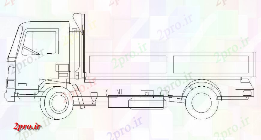 دانلود نقشه بلوک های حمل و نقل کامیون پر جزئیات نما  دو بعدی  رسم  (کد115319)