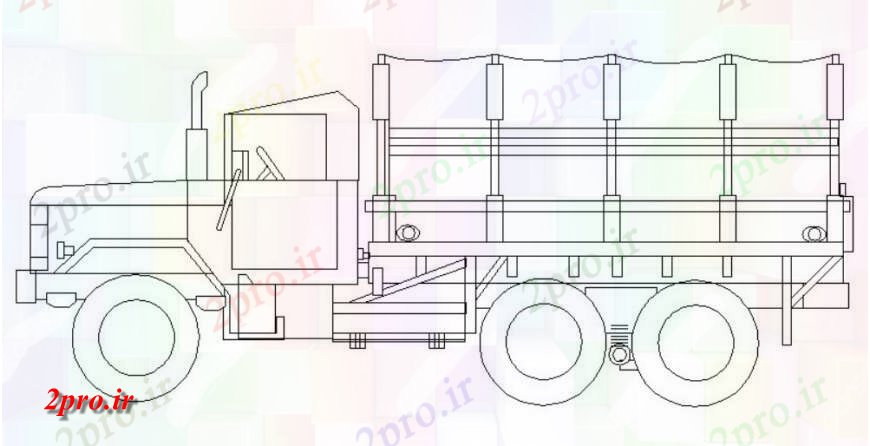 دانلود نقشه بلوک های حمل و نقل کامیون حمل و نقل سنگین لود  دو بعدی   نما اتوکد (کد115321)