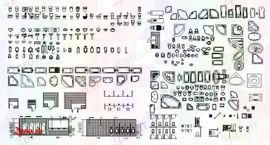 دانلود نقشه بلوک های بهداشتی  دو بعدی    های بهداشتی (کد115370)