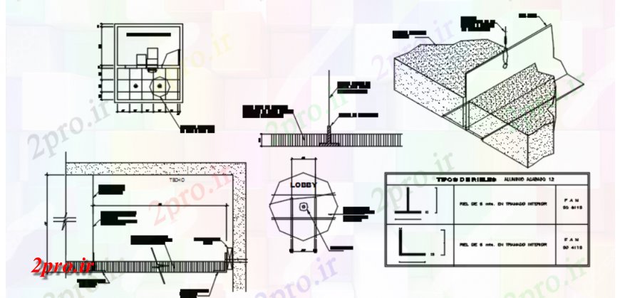 دانلود نقشه جزئیات ساخت و ساز   از لابی برای صندوقدار اتوماتیک (کد115378)