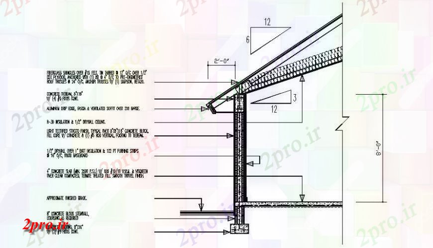 دانلود نقشه طراحی جزئیات ساختار سقف طراحی مقطعی  (کد115435)