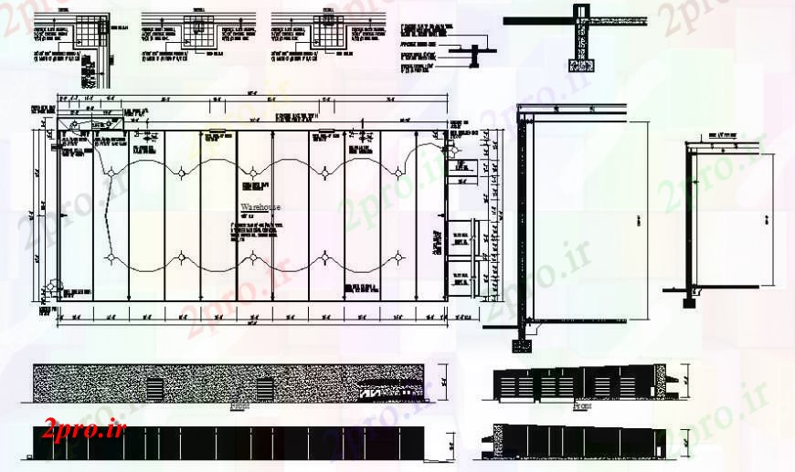 دانلود نقشه کارخانه صنعتی  ، کارگاه انبار ساختمان نما واحد جزئیات و نصب و راه اندازی الکتریکی  (کد115436)