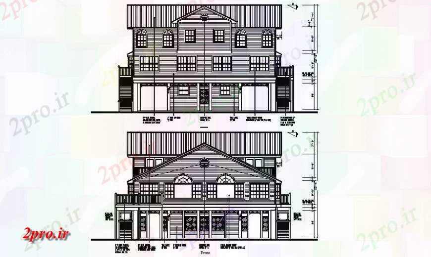 دانلود نقشه مسکونی  ، ویلایی ، آپارتمان   آپارتمان   نما دو بعدی    اتوکد (کد115438)