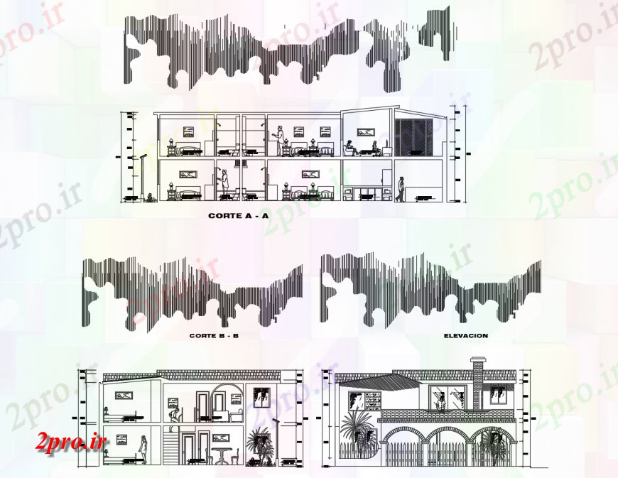 دانلود نقشه مسکونی ، ویلایی ، آپارتمان خانه ناآشنا جزئیات 11 در 18 متر (کد115462)