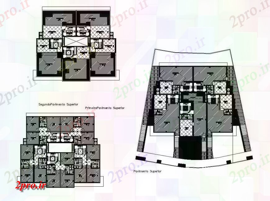 دانلود نقشه مسکونی  ، ویلایی ، آپارتمان  طراحی ساختمان مسکونی دو بعدی   (کد115546)