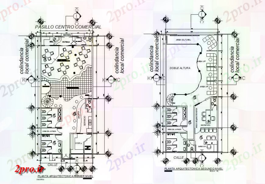 دانلود نقشه ساختمان اداری - تجاری - صنعتی از دو بعدی باشگاه رقص جزئیات 17 در 37 متر (کد115565)