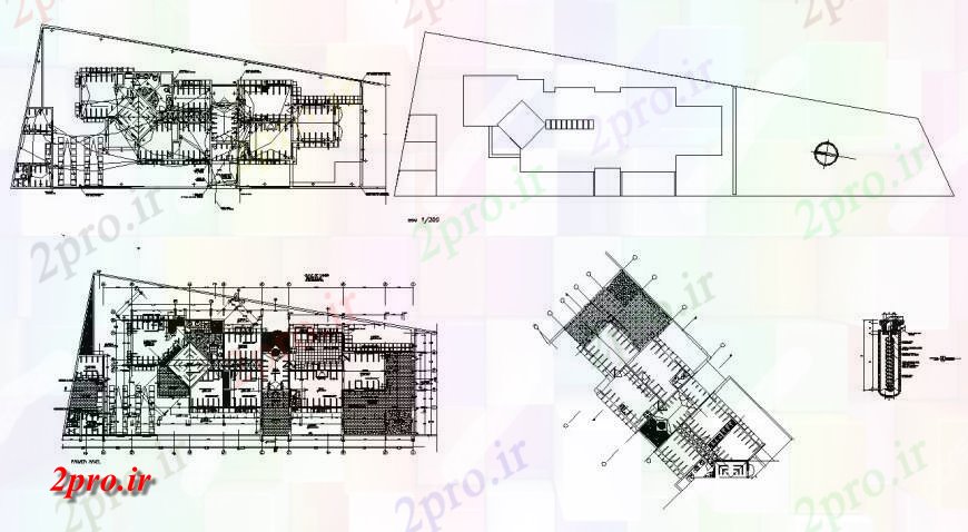 دانلود نقشه مسکونی ، ویلایی ، آپارتمان از دو بعدی خانه خانواده جزئیات 11 در 34 متر (کد115581)