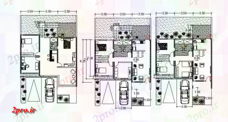 دانلود نقشه مسکونی ، ویلایی ، آپارتمان طرحی طبقه از خانه 8 در 10 متر (کد115602)