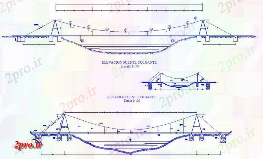 دانلود نقشه جزئیات ساخت پل  از حلق آویز جزئیات پل (کد115634)