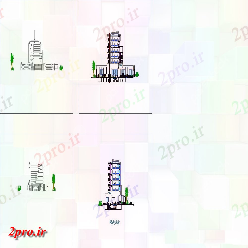 دانلود نقشه هتل - رستوران - اقامتگاه طرحی طبقه هتل در خودکار 33 در 91 متر (کد115681)