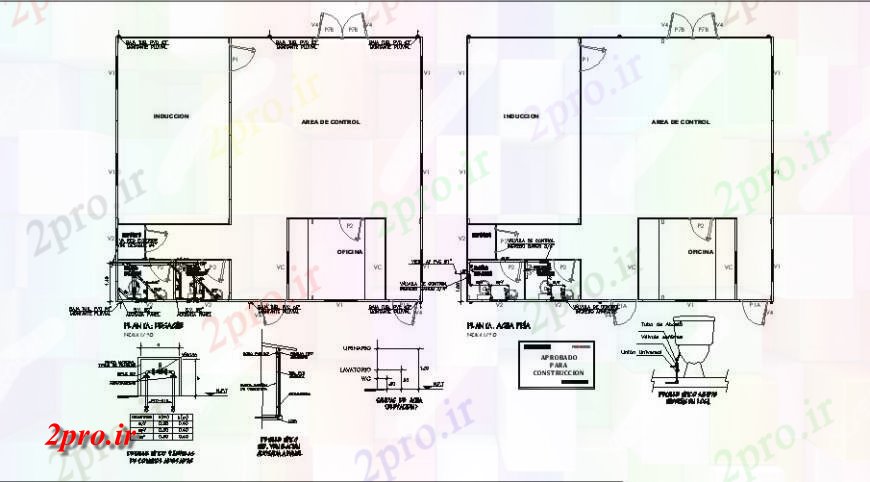 دانلود نقشه بلوک های بهداشتی طرحی خانه دربهای کنترلی و نما با جزئیات بهداشتی  (کد115712)
