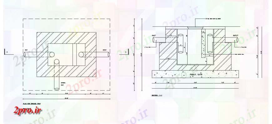 دانلود نقشه بلوک ، آرام ، نماد طرحی روغن های پلیکی و بخش جزئیات طراحی (کد115713)