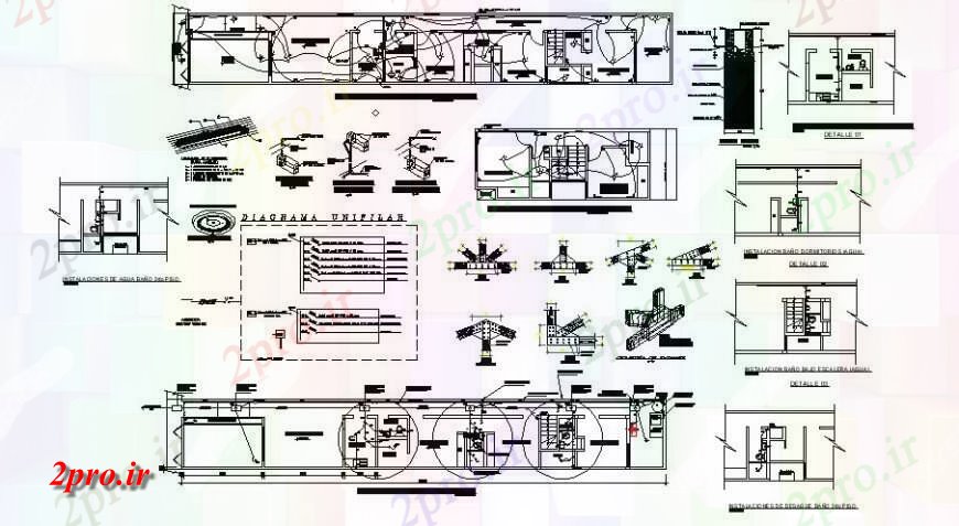 دانلود نقشه برق مسکونی مدار الکتریکی با طرحی برق خانه 4 در 31 متر (کد115717)