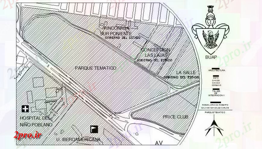 دانلود نقشه برنامه ریزی شهری محوطه منطقه جزئیات   در  اتوکد (کد115735)