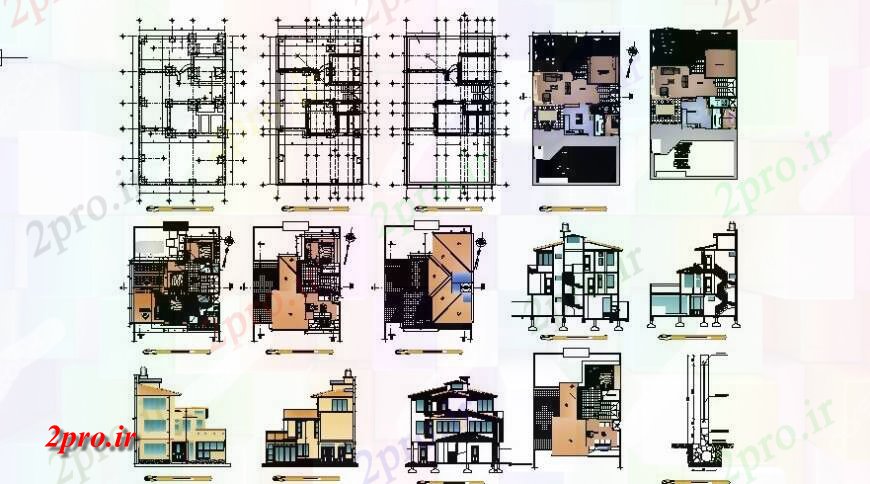 دانلود نقشه طراحی اتوکد پایه طرحی بنیاد با طرحی طبقه خانه به   خودکار (کد115752)
