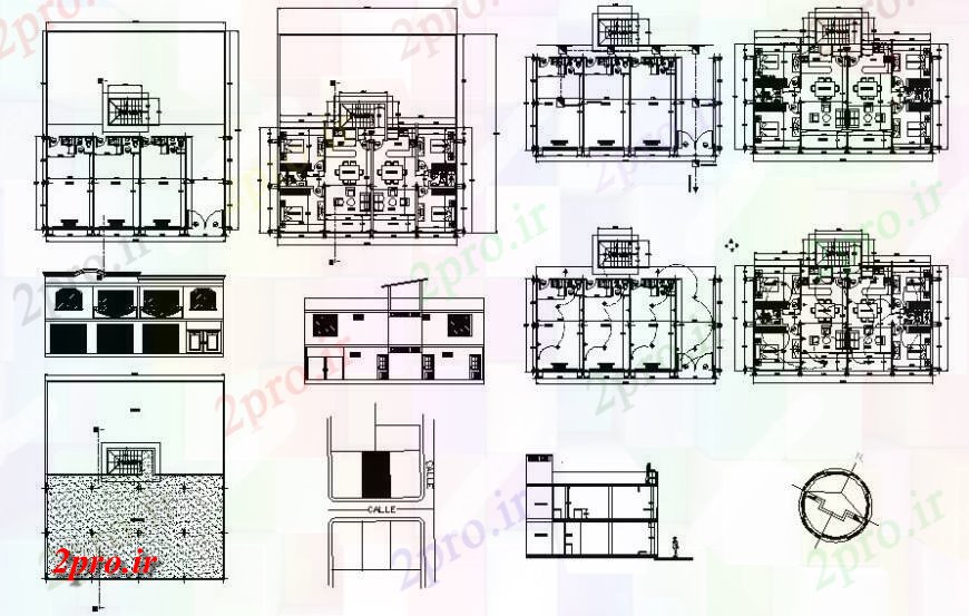 دانلود نقشه مسکونی ، ویلایی ، آپارتمان آپارتمان مسکن جزئیات طرحی کار طراحی دو بعدی 9 در 15 متر (کد115756)