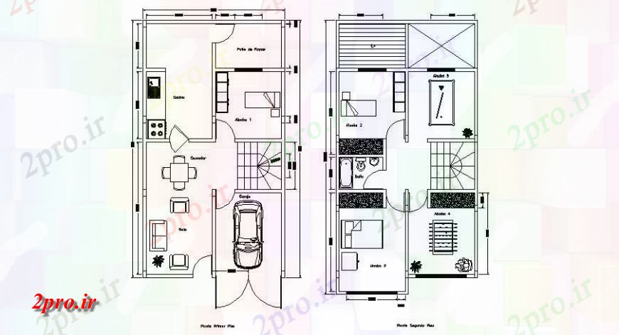 دانلود نقشه مسکونی ، ویلایی ، آپارتمان طرحی طبقه از خانه 5 در 10 متر (کد115764)