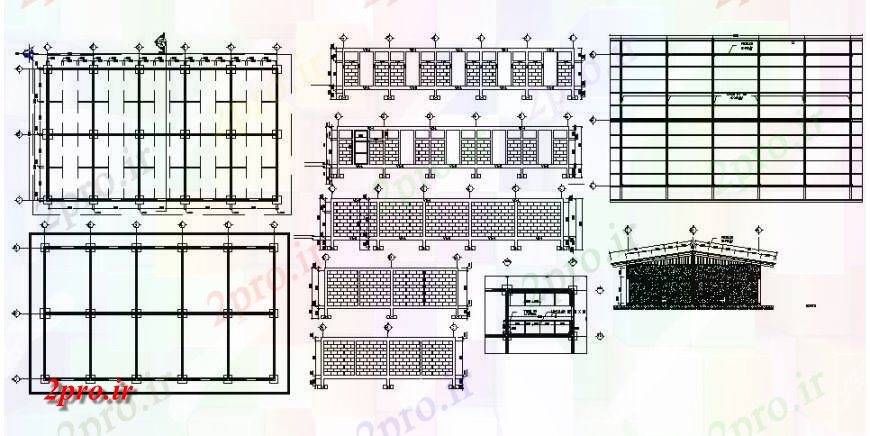 دانلود نقشه جزئیات ستون ستون و جزئیات ساخت و ساز آن از مدرسه در   خودکار (کد115803)