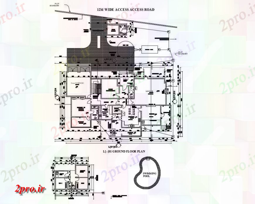 دانلود نقشه مسکونی ، ویلایی ، آپارتمان از کیامبو خانه دو بعدی جزئیات 14 در 27 متر (کد115829)