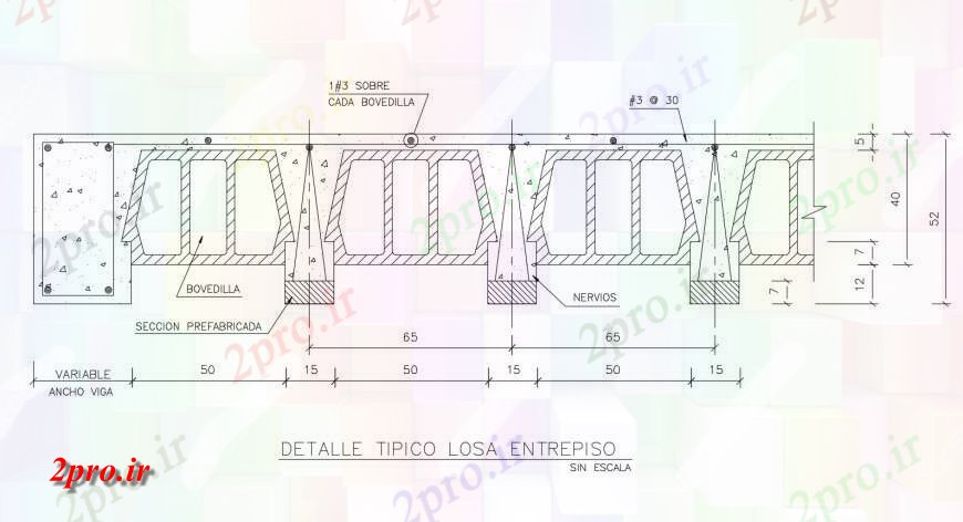 دانلود نقشه طراحی جزئیات ساختار  از جزئیات نمونه ای از تفسیر از Losa  (کد115839)