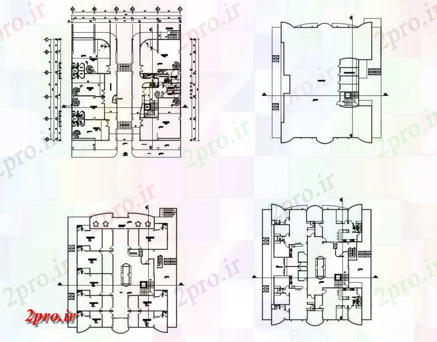 دانلود نقشه هایپر مارکت - مرکز خرید - فروشگاه از مرکز خرید جزئیات دو بعدی 27 در 29 متر (کد115843)