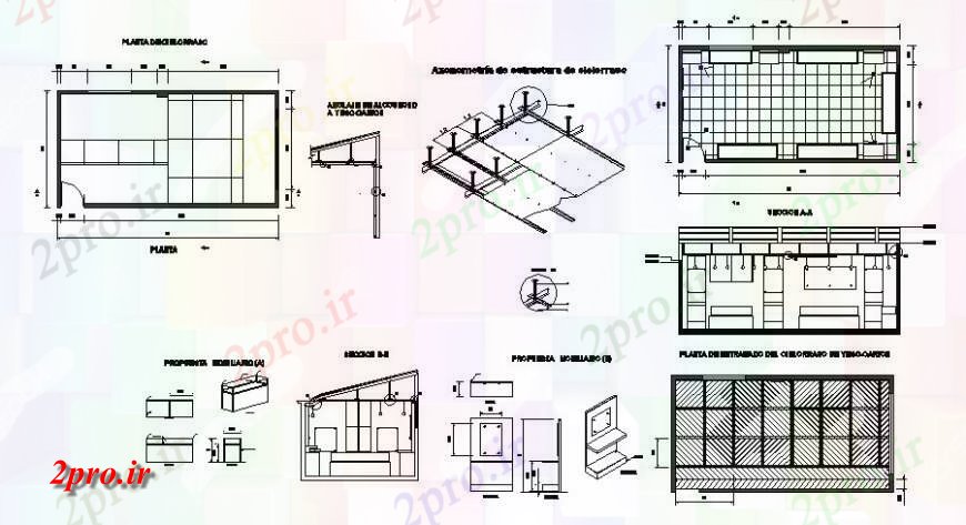 دانلود نقشه طراحی جزئیات ساختار ساختار طرحی سقف، نما و جزئیات  (کد115875)