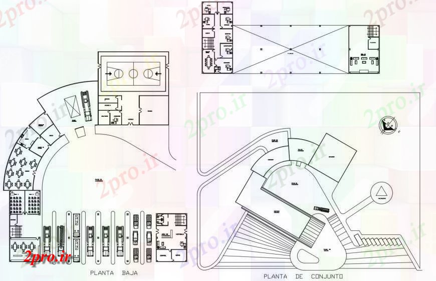 دانلود نقشه ساختمان دولتی ، سازمانی ایستگاه آتش دو بعدی جزئیات 24 در 60 متر (کد115914)