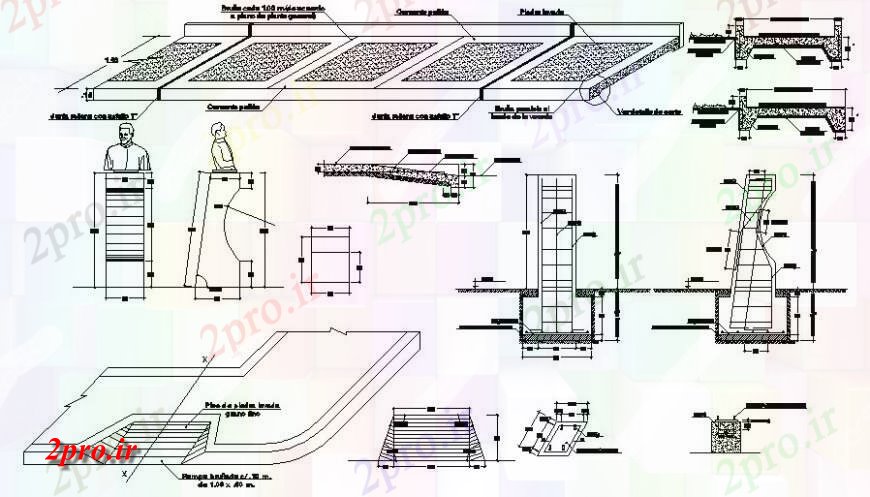 دانلود نقشه جزئیات ساخت و ساز مجسمه جزئیات نقشه های دو بعدی  واحد دیدگاه ساخت و ساز  (کد115929)