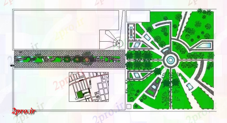 دانلود نقشه برنامه ریزی شهری محوطه سازی طراحی منطقه  جزئیات دو بعدی   (کد115981)
