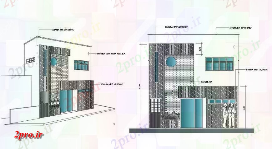 دانلود نقشه ساختمان اداری - تجاری - صنعتی از دو بعدی تجاری طراحی جزئیات 6 در 6 متر (کد115997)