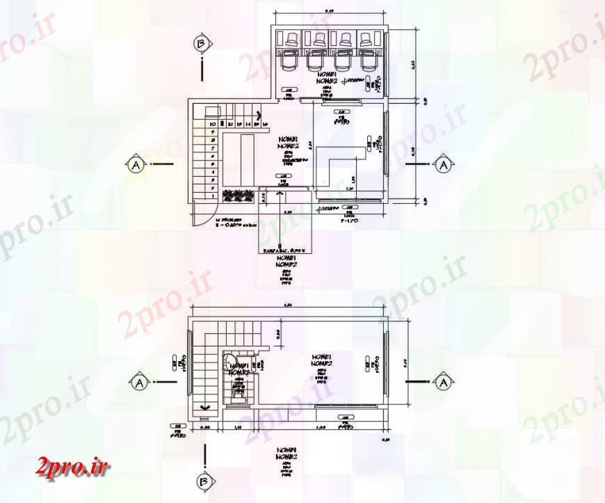 دانلود نقشه ساختمان اداری - تجاری - صنعتی   طراحی تجاری جزئیات دو بعدی  (کد115999)