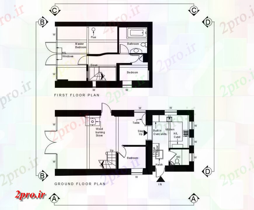 دانلود نقشه مسکونی ، ویلایی ، آپارتمان از خانه کوچک دو بعدی جزئیات 6 در 13 متر (کد116001)