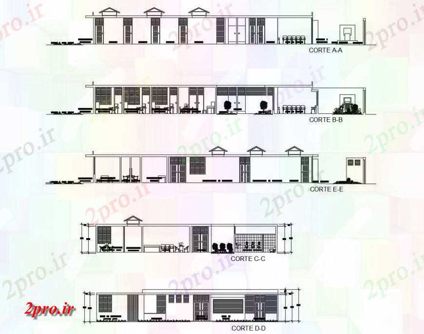 دانلود نقشه بیمارستان - درمانگاه - کلینیک مرکز بهداشت دو بعدی جزئیات 21 در 27 متر (کد116007)