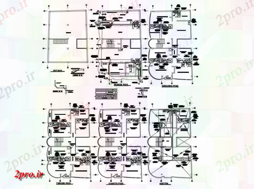 دانلود نقشه جزئیات لوله کشی نصب و راه اندازی خانه سرویس بهداشتی جزئیات 11 در 19 متر (کد116019)