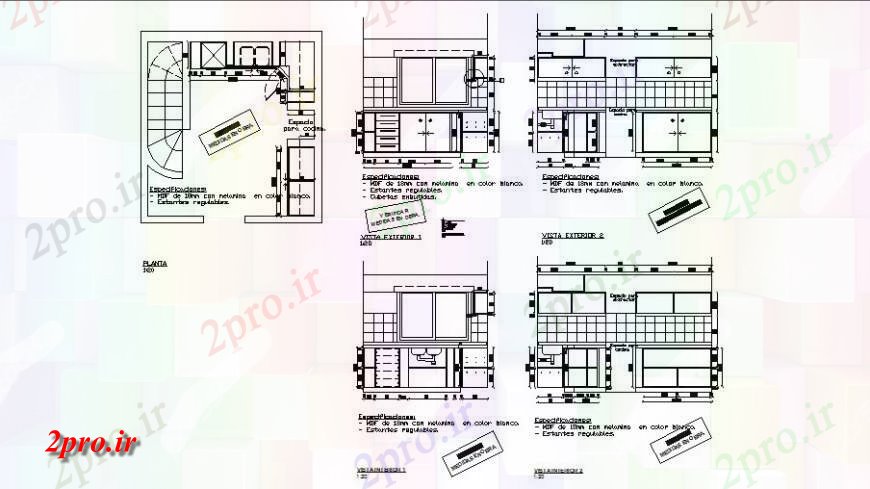 دانلود نقشه آشپزخانه طرحی و نما داخلی آشپزخانه در   خودکار (کد116038)