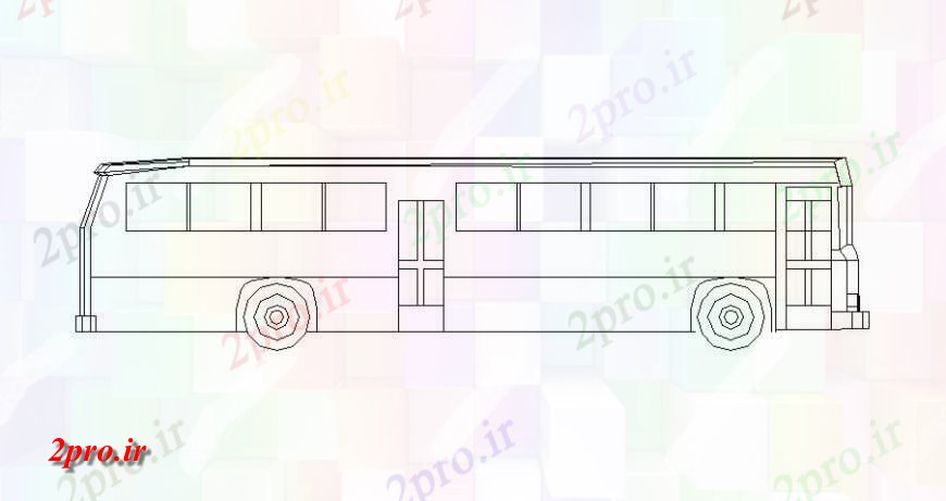 دانلود نقشه بلوک های حمل و نقل بلوک اتوبوس از وسیله نقلیه  در   خودکار (کد116087)