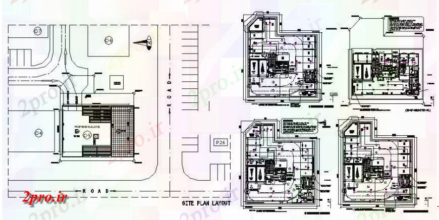 دانلود نقشه ساختمان دولتی ، سازمانی ساختمان دولت از طرحی دفاع مدنی با افسانه در خودکار 28 در 31 متر (کد116093)