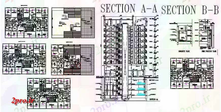 دانلود نقشه ساختمان دولتی ، سازمانی برنامه و بخش نظر دفاع دولت 16 در 24 متر (کد116094)