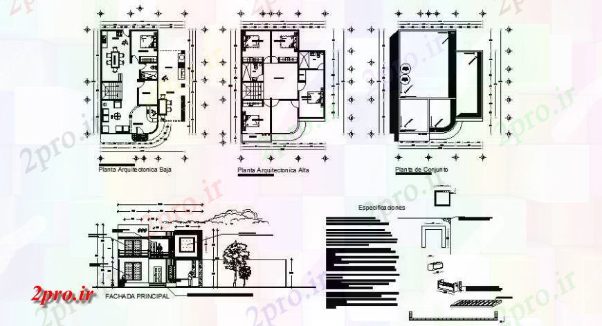 دانلود نقشه مسکونی ، ویلایی ، آپارتمان طرحی و نما منطقه مسکونی در خودکار 10 در 12 متر (کد116112)