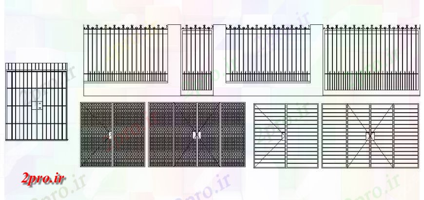 دانلود نقشه جزئیات طراحی در و پنجره  گیت طراحی نما دو بعدی    طراحی (کد116160)