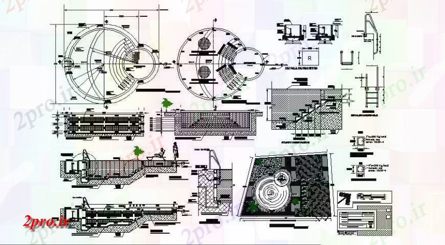 دانلود نقشه جزئیات لوله کشی طراحی مدور و بخش  (کد116163)