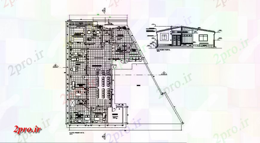 دانلود نقشه بیمارستان - درمانگاه - کلینیک ساختمان مرکز بهداشت جزئیات دو بعدی پلان کار طراحی 13 در 22 متر (کد116169)