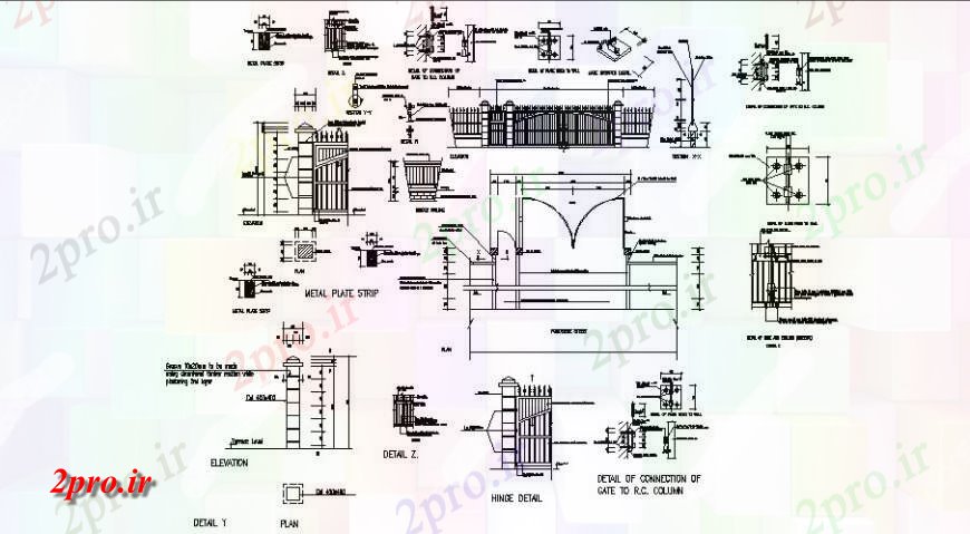 دانلود نقشه جزئیات طراحی در و پنجره  نما از دروازه ورودی با طرحی  دو بعدی   (کد116173)